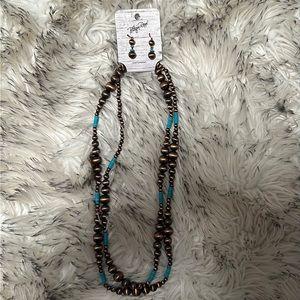 Blazin Roxx Western Jewelry! Turquoise and copper Navajo pearls